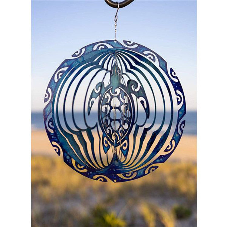 SEA TURTLE WIND SPINNER 3D Sea Turtle Rotating Wind Chime Foldable Rotating Charm - One Red Hill